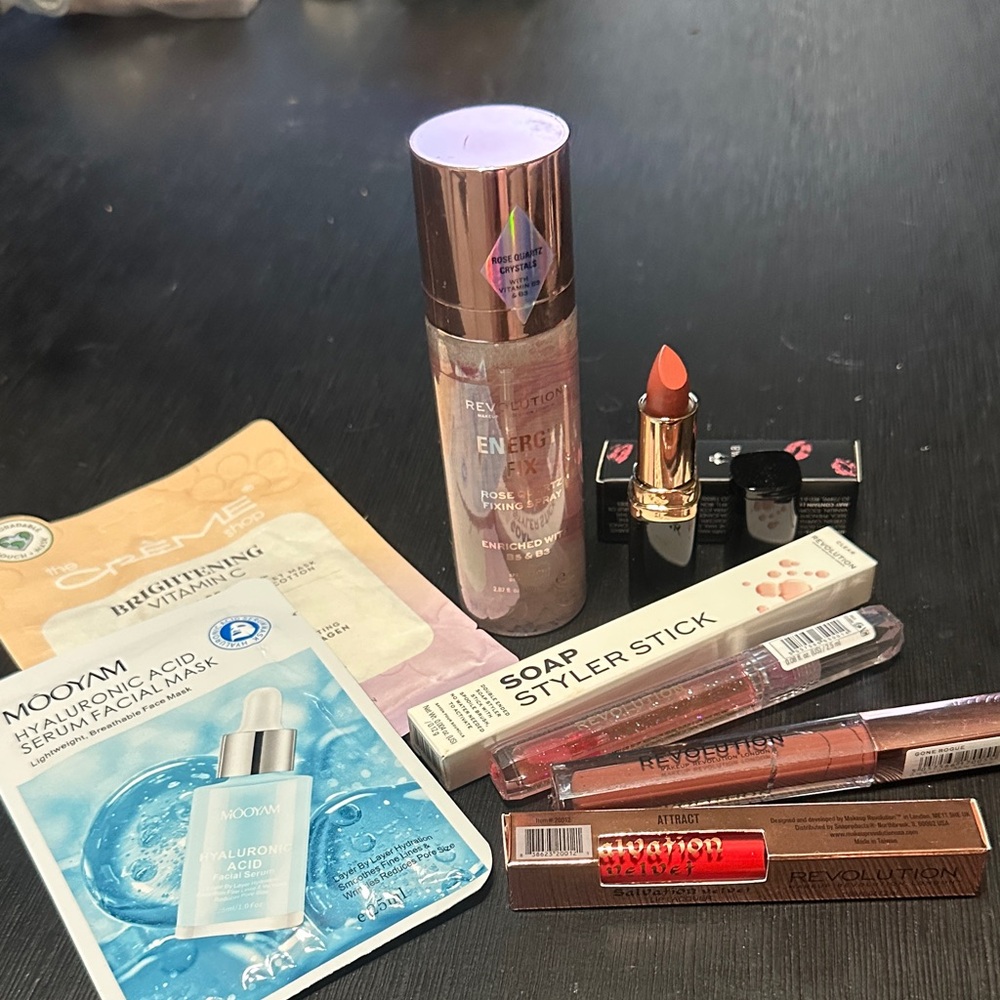 Revolution Lipsticks and Energy Fix Mist